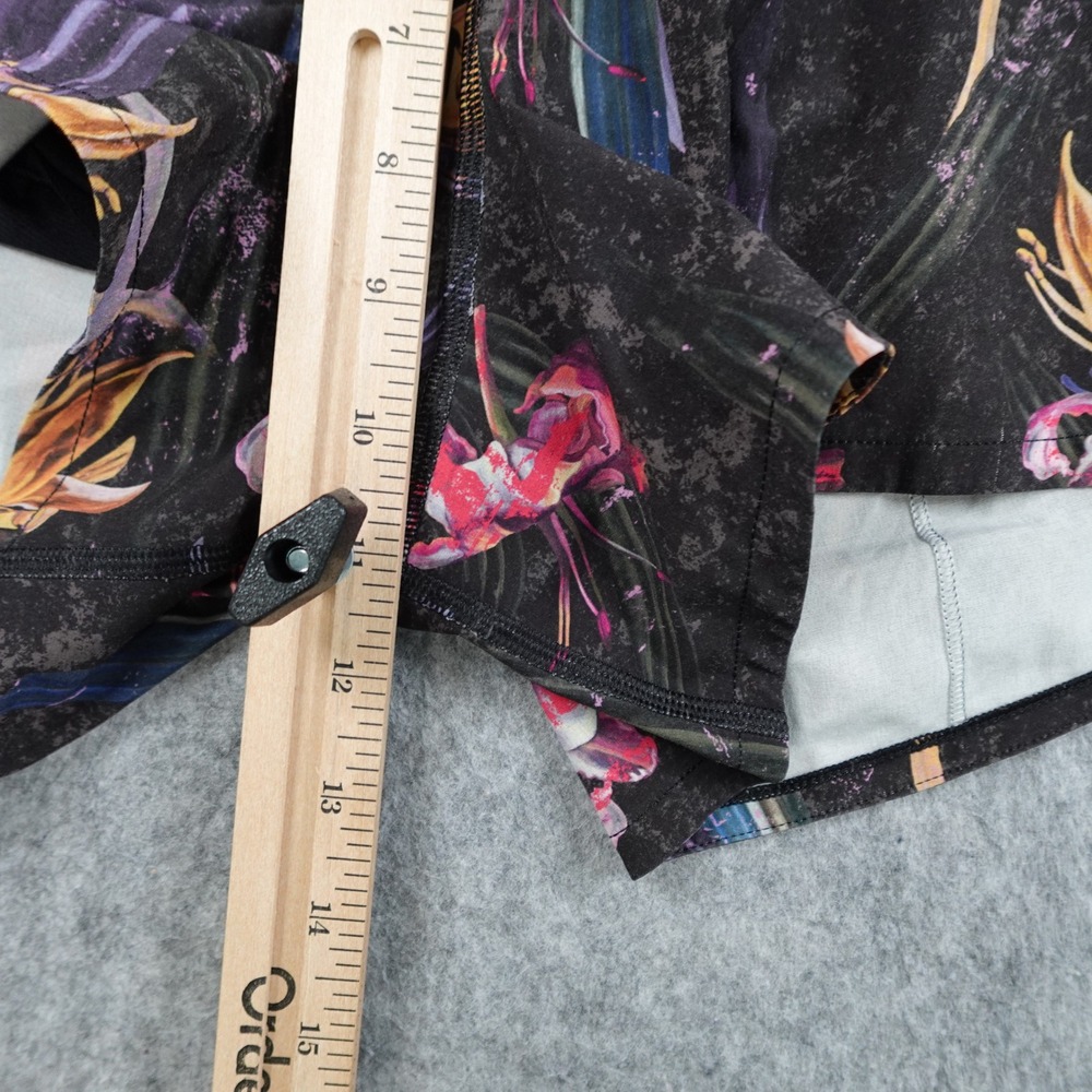 Lululemon Shorts Womens 6 Black Floral Speed Up Mid Rise 4" Long Athletic Run - Picture 4 of 9